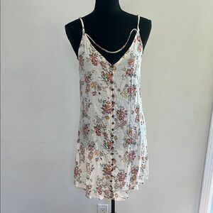 En Creme Floral Button-Down Dress - White and Pink